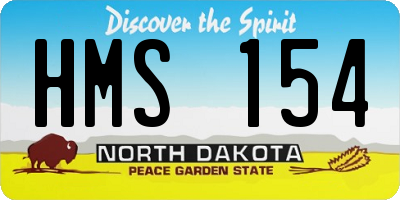 ND license plate HMS154