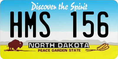 ND license plate HMS156
