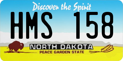 ND license plate HMS158