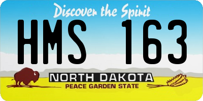 ND license plate HMS163