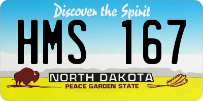 ND license plate HMS167