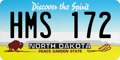 ND license plate HMS172