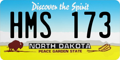 ND license plate HMS173