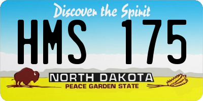 ND license plate HMS175