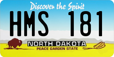 ND license plate HMS181