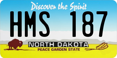 ND license plate HMS187