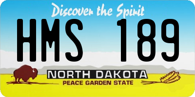 ND license plate HMS189
