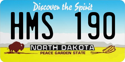 ND license plate HMS190