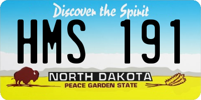 ND license plate HMS191