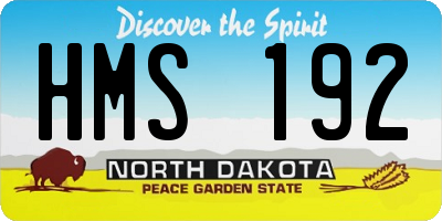 ND license plate HMS192
