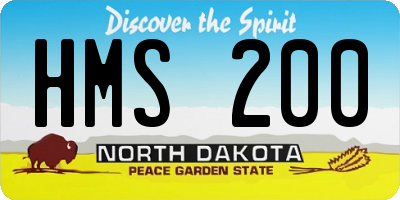 ND license plate HMS200