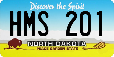 ND license plate HMS201