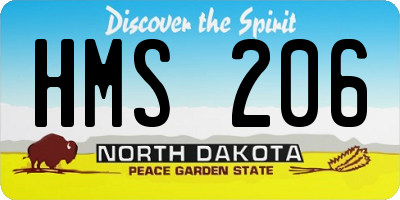 ND license plate HMS206