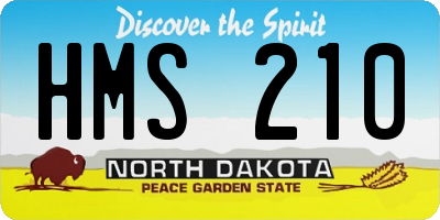 ND license plate HMS210