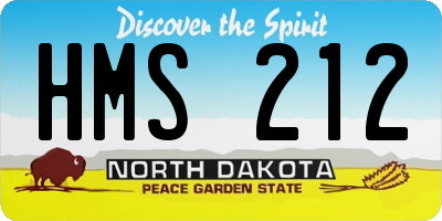 ND license plate HMS212