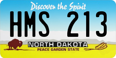 ND license plate HMS213