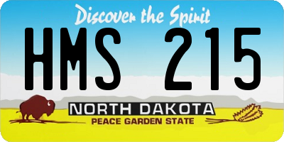 ND license plate HMS215