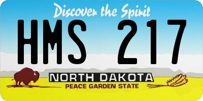 ND license plate HMS217