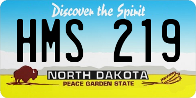 ND license plate HMS219