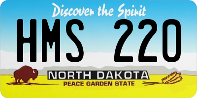 ND license plate HMS220