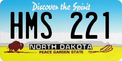 ND license plate HMS221