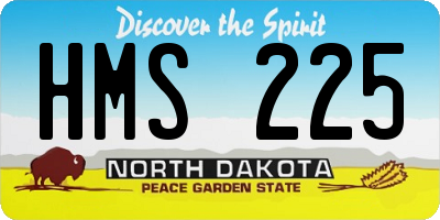 ND license plate HMS225