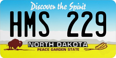 ND license plate HMS229