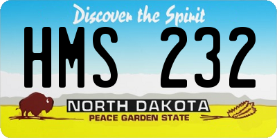 ND license plate HMS232