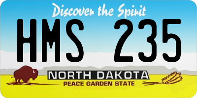 ND license plate HMS235