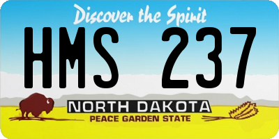 ND license plate HMS237