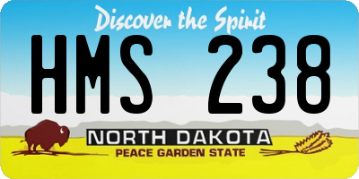 ND license plate HMS238