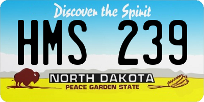 ND license plate HMS239