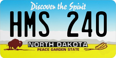 ND license plate HMS240
