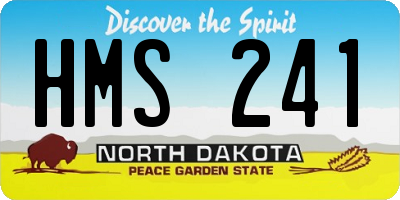 ND license plate HMS241