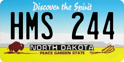 ND license plate HMS244