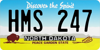 ND license plate HMS247