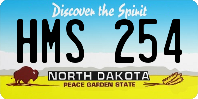 ND license plate HMS254