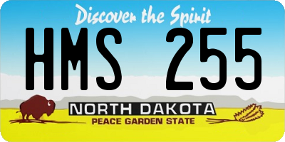 ND license plate HMS255