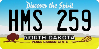 ND license plate HMS259