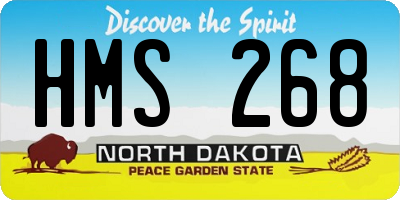 ND license plate HMS268