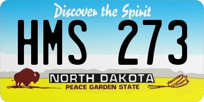 ND license plate HMS273