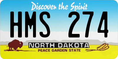ND license plate HMS274