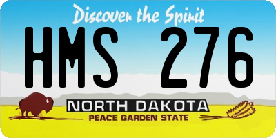 ND license plate HMS276