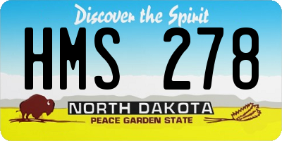 ND license plate HMS278