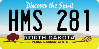 ND license plate HMS281