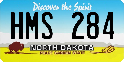 ND license plate HMS284