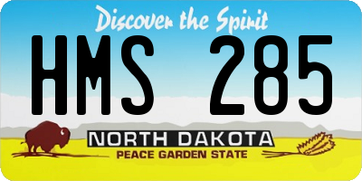 ND license plate HMS285