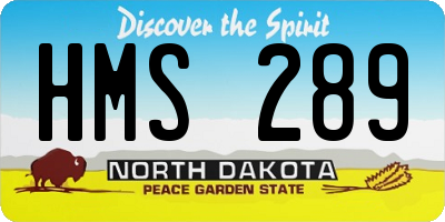 ND license plate HMS289