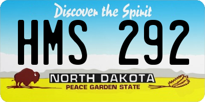 ND license plate HMS292