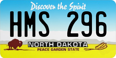 ND license plate HMS296